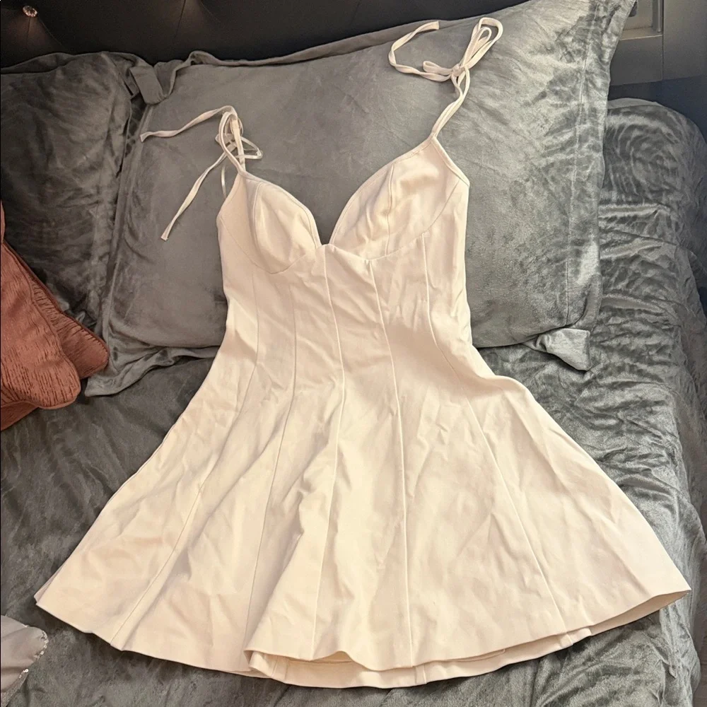 Zara Cream Mini Dress - Picture 2 of 5